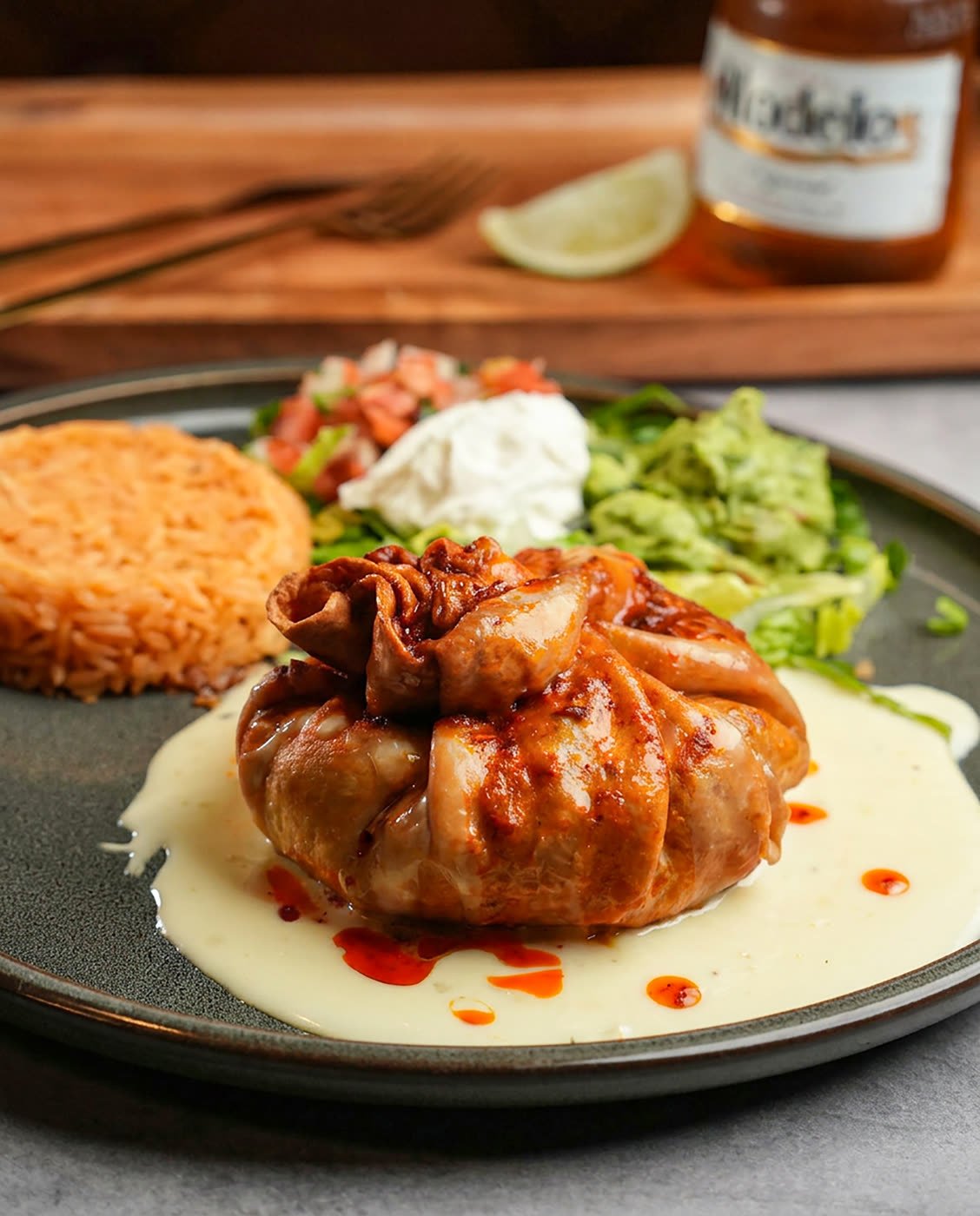 Licor 43 carajillo cocktail being poured over espresso at the Fuego Social bar